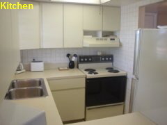Kitchen in Unit 3A4 on the beach on Sanibel Island in the Oceans Reach Complex